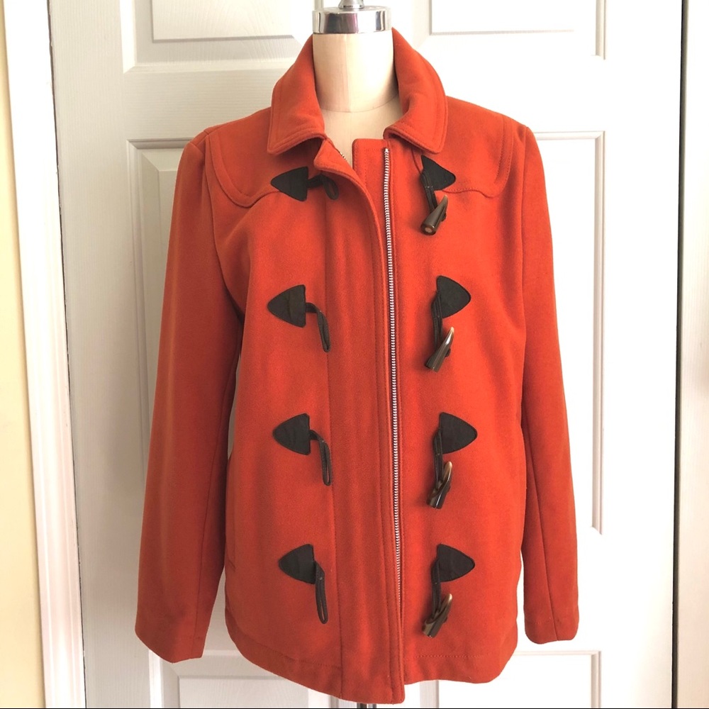 Gap Toggle Clasp Wool Blend Jacket Rust Size Large - image 3